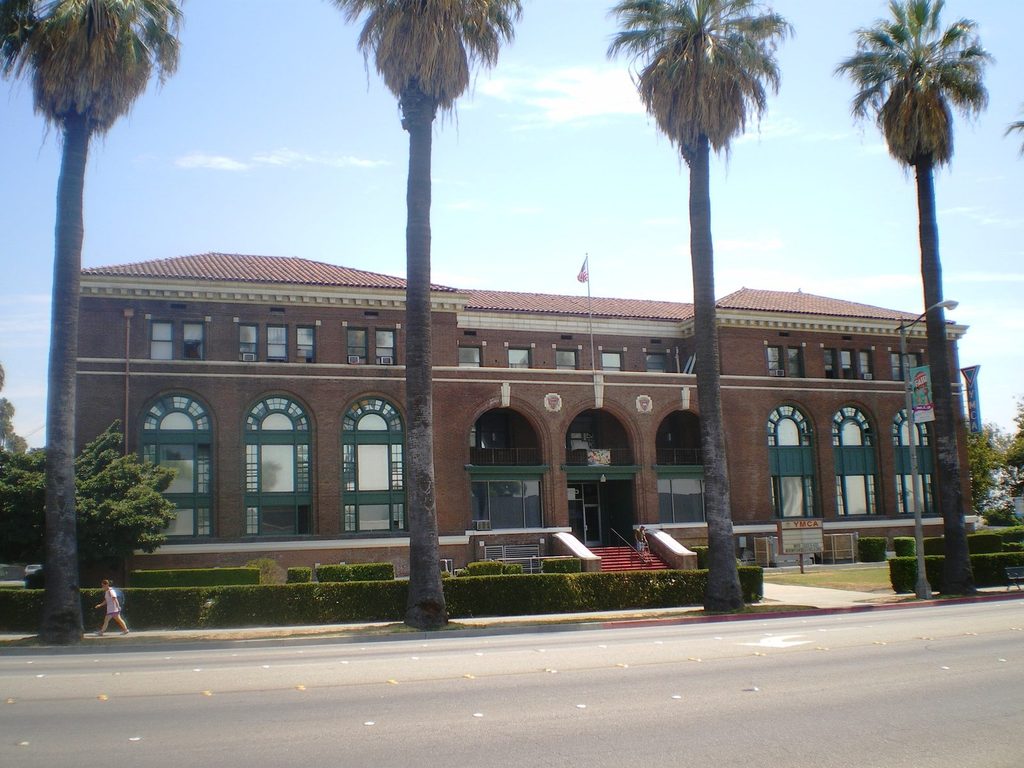 Historic YMCA building on Garey Avenue in downtown Pomona