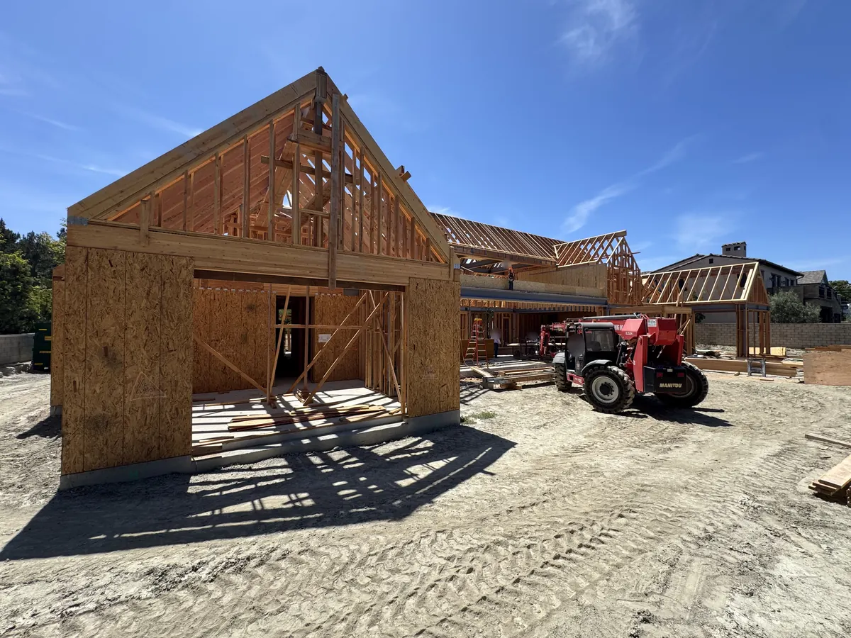 Wood-framed home under construction